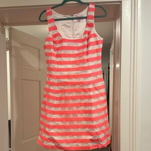 Lilly Pulitzer Coral and White Striped Mini Dress
